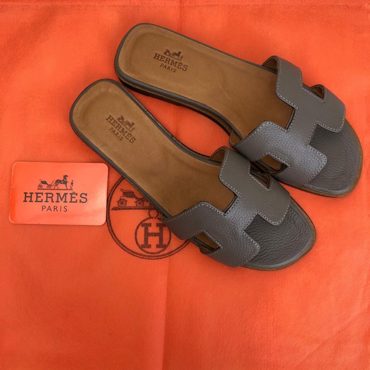 HERMES ORAN SANDALS VİZON TERLİK